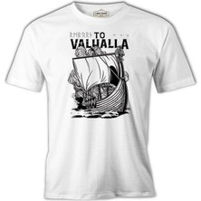 Lord T-Shirt Viking Ship To Vallaha Beyaz Erkek Tshirt