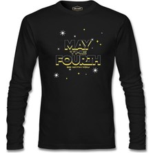 Lord T-Shirt May The Fourth Be With You Siyah Erkek Sweatshirt