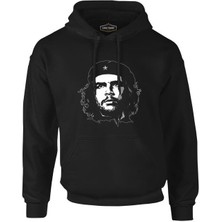 Lord T-Shirt Che Guevara - The Black Star Siyah Erkek Fermuarsız Kapşonlu