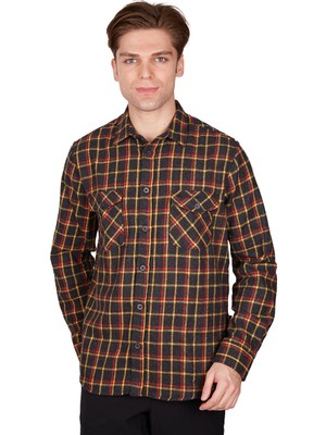 Alpinist Felder Erkek Ekose Outdoor Gömlek Sarı-Kırmızı