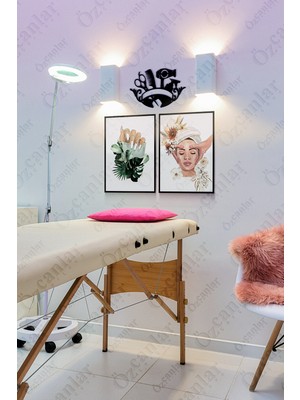 Özcanlar Çerçeve Güzel Merkezi Kuaför Temalı  Çerçevesiz Çerçeve Görünümlü  Mdf  Duvar Tablo Seti Lazer Kesim