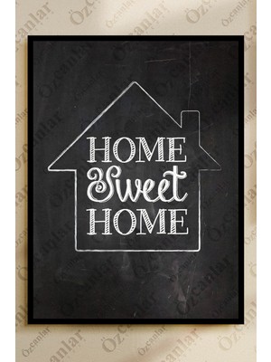 Özcanlar Çerçeve Home Sweet Home Temalı Çerçevesiz Çerçeve Görünümlü 2 Parça Mdf  Duvar Tablo Seti  Mdf Tablo Set