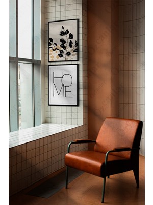 Özcanlar Çerçeve Home Temalı Çerçevesiz Çerçeve Görünümlü 2 Parça Mdf  Duvar Tablo Seti  Mdf  Flower Tablo Set