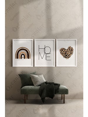 Özcanlar Çerçeve Çerçeveli Tablo Duvar Tablosu  Dekoratif Tablo Salon Tabloları  Çoklu Tablo Üçlü Çerçeve