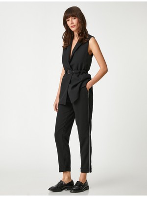 Koton Rahat Pantolon Biye Detaylı Beli Lastikli Cepli