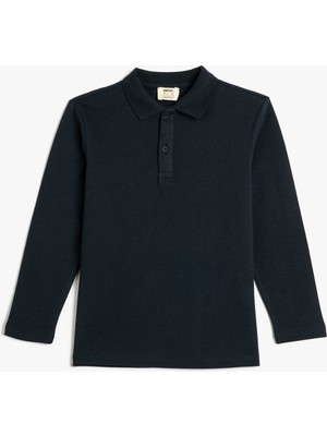 Koton Polo Tişört Uzun Kollu Düğmeli