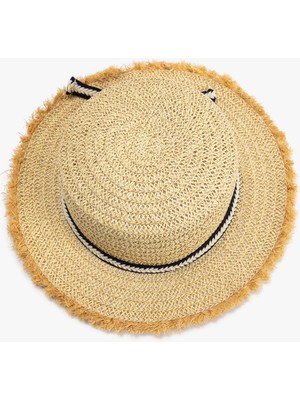 Koton Hasır Şapka Ponpon Detaylı