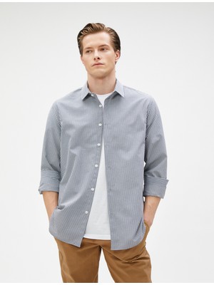 Koton Spor Gömlek Slim Fit Klasik Yaka Uzun Kollu Non Iron