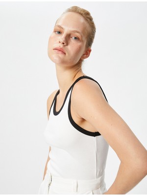 Koton Rachel Araz x Koton - Biye Detaylı Fitilli Pamuklu Atlet