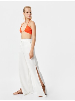 Koton Şahika Ercümen x Koton - Keten Karışımlı Palazzo Pantolon Ecovero® Viscose