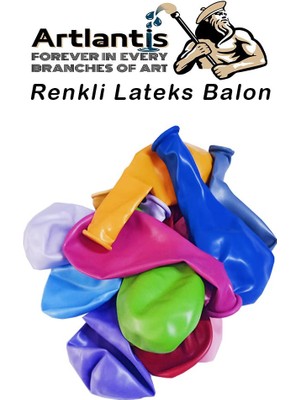 Artlantis Balon Renkli Lateks 10 Adet Renkli Balon 10'' Canlı Renkler Parti Doğum Günü Süsleme Malzemeleri Balon 26 cm