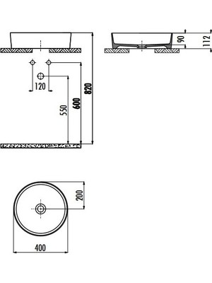 Creavit LP140 Loop Masa Üsti Çanak Lavabo 40CM