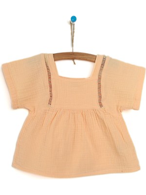 HelloBaby HelloBaby Basic Kız Bebek Kare Yaka Bluz Kız Bebek