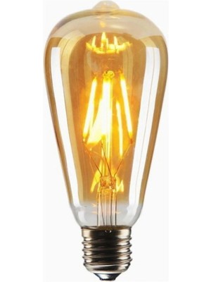 Yükseliş LED Lamp ST64 Flamanlı Rustik 4W LED Ampul 5'li Dekoratif Vintage Aydınlatma Amber Rengi