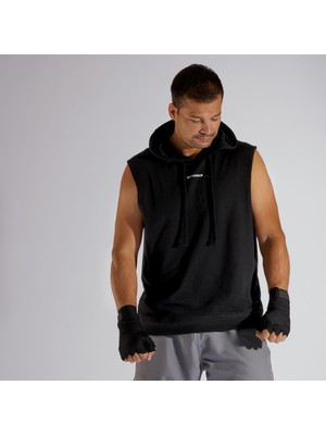 Decathlon OUTSHOCK Siyah Kapüşonlu Sporcu Atleti Erkekler İçin Nefes Alabilir Pamuklu Tasarım