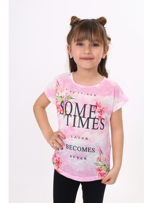 Toontoy Kids Kız Çocuk Sometimes Baskılı Tişört