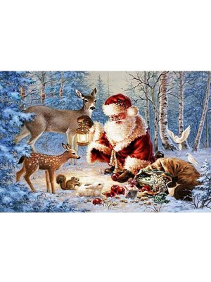 Movas Sanat Ormanda Noel | Elmas Mozaik Tablo | Mozaik Puzzle  | 60x40 | E20203786