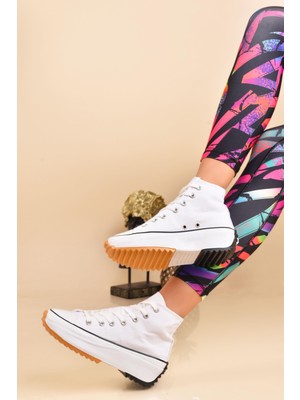 ModaOnn Kadın Rahat Kalıp Kalın Tabanlı Spor Ayakkabı Sneaker