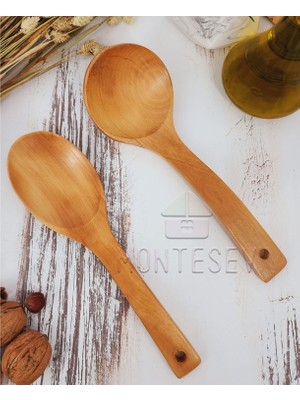 Montesev Ahşap Tahta Mutfak Kaşık Seti 2 Parça Kayın , Şimşir Ve Bambu Ağacı