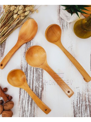 Montesev Ahşap Tahta Mutfak Kaşık Seti 4 Parça Kayın , Şimşir Ve Bambu Ağacı