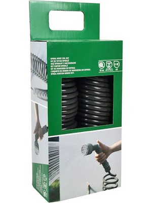 Gunbo Home Verve 15 Metre Spiral Hortum Seti Bahçe Balkon Sulama Seti