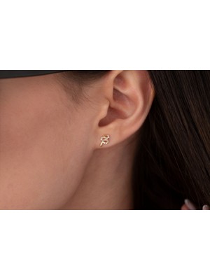 Onseva Kuyumculuk 14 Ayar Altın Taşlı Yılan Tragus Piercing