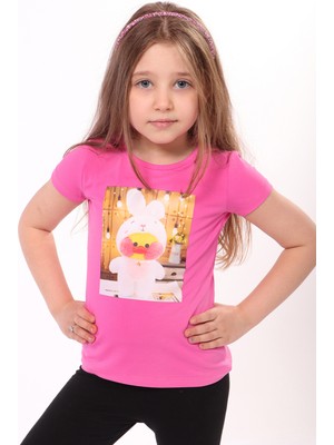 Toontoy Kız Çocuk Baskılı Tişört
