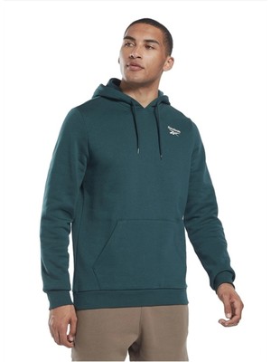 Reebok Kapüşon Yaka Koyu Yeşil Erkek Sweatshirt HJ9939