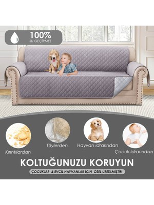 riselerhome Sıvı Su Geçirmez 3 Kişilik Koltuk Örtüsü İki Tarafı Kullanabilir 3 Kişilik Koltuk Şalı