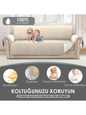 riselerhome Sıvı Su Geçirmez 1 Kişilik Koltuk Örtüsü İki Tarafı Kullanabilir Tekli  Koltuk Şalı