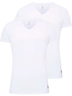 U.S. Polo Assn. Erkek 2'li V Yaka Kısa Kol T-shirt Atlet