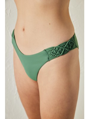 Laguna Makrome Detaylı Yeşil Bikini Altı