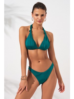 Pierre Cardin Dudi Kaplı Üçgen Dolgulu Bikini Takım Yeşil 231224