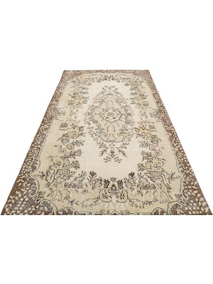 Sempati Halı Yün ve Pamuklu Eskitme Vintage Halı 162 x 278 cm F1086
