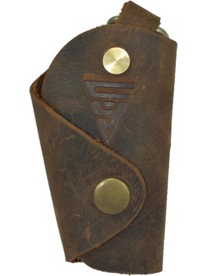 Çanta Yurdu Deri Avuç Içi Anahtarlık Crazy Kahve