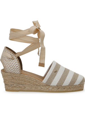 Nine West Epolan 3fx Bej Kadın Dolgu Topuk Sandalet