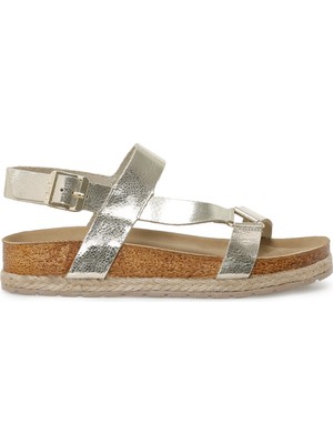 Nine West Ewo 3fx Altın Kadın Kalın Taban Sandalet