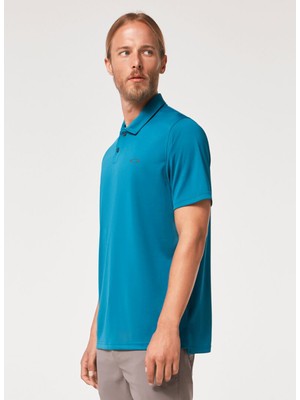 Oakley Mavi Erkek Polo Yaka Baskılı Polo T-Shirt Oakley Oakley Icon Tn Protect Rc