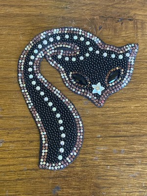 11X9 cm Ütü Ile Yapışan Kedi Yılan Kuyruklu Aplike Arma Yama Dikiş Hobi