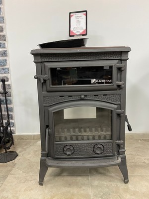 Flame Stove FS-012 Yk Sirius Maxi-4  4 Camlı Kuzineli Yan Kapaklı Döküm Soba