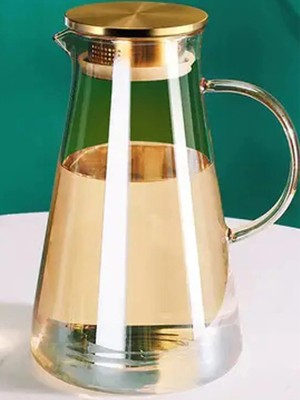 Morponi Borosilikat Cam Metal Kapaklı Lüks Sürahi 1900 ml