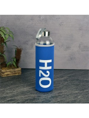 Tohana H2O 750 ml Kılıflı Cam Matara Şık Mavi Renkli Dayanıklı Yapı ile Taşınabilir