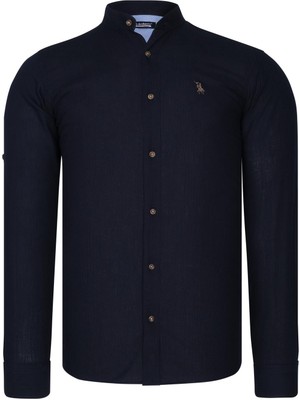 Dewberry G784 Dewberry Hakim Yaka Erkek Gömlek-Lacivert