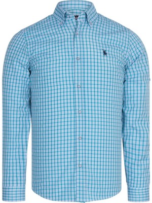 Dewberry G763  Erkek Gömlek-Yeşil-Lacivert