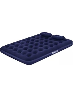Bestway 203x152x22 cm Yatak Floklu Malzeme ile 2 Yastık ve Pompa ile Taşınabilir Konfor 67374