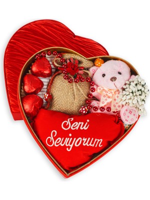 Hediye Sepeti Hediyesepeti Sevgiliye Doğum Günü Hediyesi Kalp Kutulu Sepet
