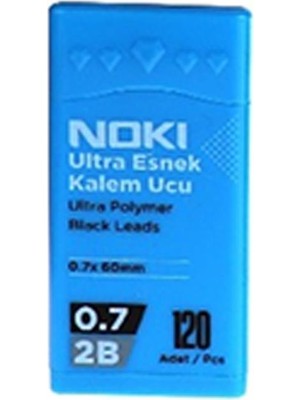 Noki Kalem Ucu Ultra Esnek 0.7mm 2b Siyah 120'LI Mavi 1 Adet 0,7 Uç 120LI Tüp Esnek Yumuşak Yazım 0.7X60MM