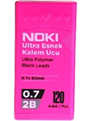 Noki Kalem Ucu Ultra Esnek 0.7mm 2b Siyah 120'LI Pembe 1 Adet 0,7 Uç 120LI Tüp Esnek Yumuşak Yazım 0.7X60MM