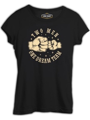 Lord T-Shirt Two Man One Team Siyah Kadın Tshirt