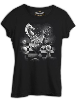 Lord T-Shirt Chess Game With A Broken Queen Siyah Kadın Tshirt
